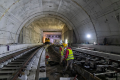 Construction of metro in the center of town in Thessaloniki